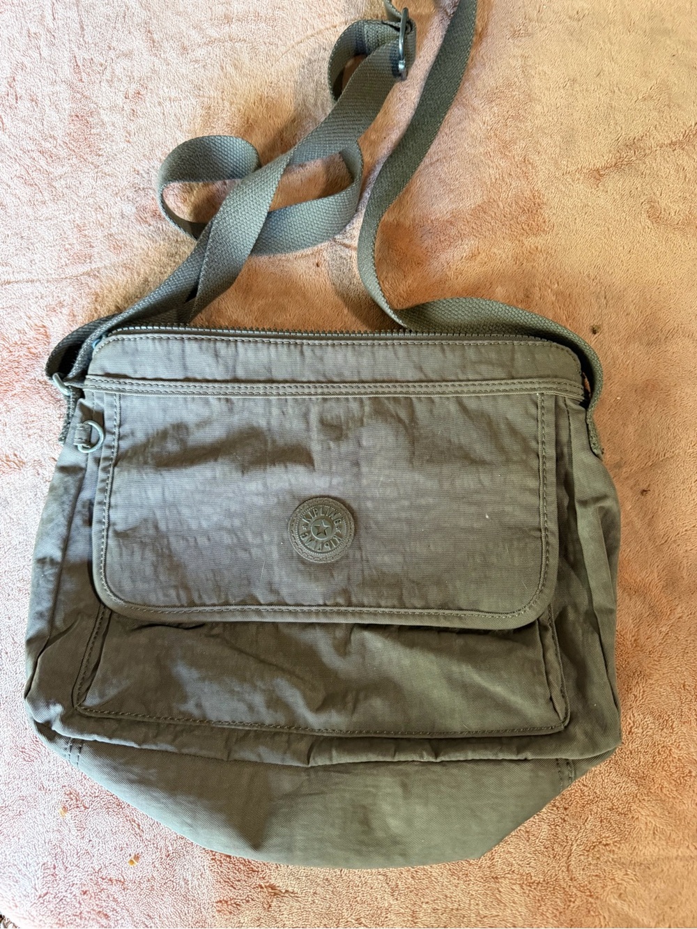 Kipling beige Messenger Crossbody Bag